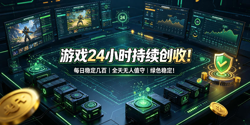 游戏24小时持续创收！每日稳定几百，全天无人值守，绿色稳定！【揭秘】-云网创
