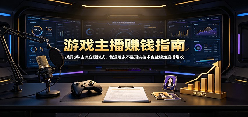 游戏主播赚钱指南：拆解6种主流变现模式，普通玩家不靠顶尖技术也能稳定直播增收-云网创